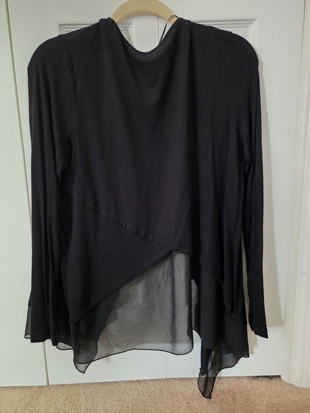 A.n.a. Black Draped Open-Front Women's Sweater Size M - Picture 2 of 4